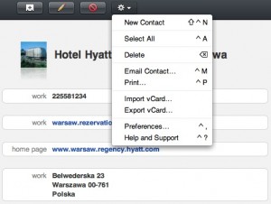 MobileMe - import i eksport vCard