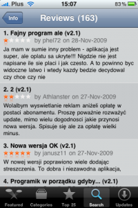 Opinie w AppStore