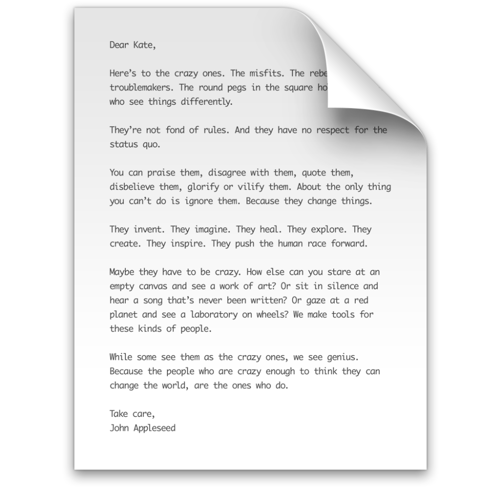 TextEdit Crazy Ones icon OS X Yosemite 1024px