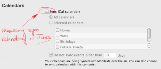 iTunes - sync iCal